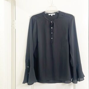 Rose + Olive black bell sleeve top